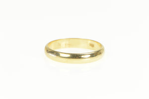 14K 4.0mm Classic Rounded Simple Wedding Band Ring Yellow Gold