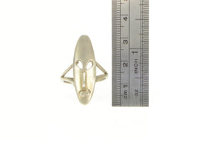 Sterling Silver Oval African Traditional Face Mask Statement Ring