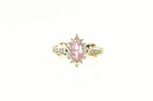 Load image into Gallery viewer, 10K Marquise Pink Sapphire Diamond Halo Ring Yellow Gold