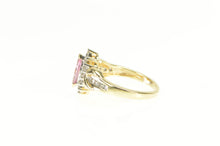Load image into Gallery viewer, 10K Marquise Pink Sapphire Diamond Halo Ring Yellow Gold