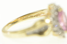 Load image into Gallery viewer, 10K Marquise Pink Sapphire Diamond Halo Ring Yellow Gold