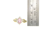 Load image into Gallery viewer, 10K Marquise Pink Sapphire Diamond Halo Ring Yellow Gold