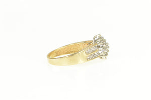 10K Retro Marquise Diamond Cluster Statement Ring Yellow Gold