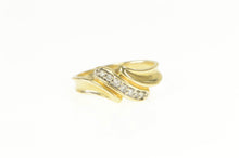 Load image into Gallery viewer, 14K Diamond Wavy Curvy Freeform Bypass Ring Yellow Gold