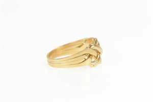 14K Puzzle Ring Four Band Woven Braid Band Yellow Gold