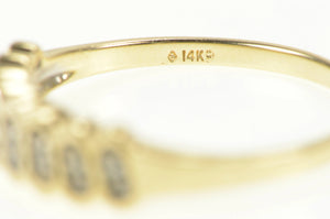 14K Oval Pattern Diamond Statement Band Ring Yellow Gold