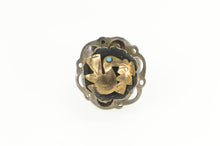 Load image into Gallery viewer, Sterling Silver Peruvian Ornate Tribal Motif 18k Gold Ring
