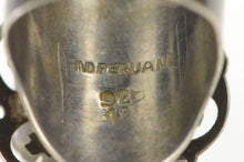 Load image into Gallery viewer, Sterling Silver Peruvian Ornate Tribal Motif 18k Gold Ring