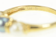 Load image into Gallery viewer, 14K Grey &amp; White Pearl Inset Statement Ring Yellow Gold