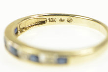 Load image into Gallery viewer, 10K Sapphire Diamond Classic Wedding Band Ring Yellow Gold