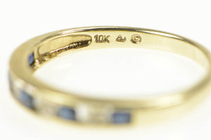 10K Sapphire Diamond Classic Wedding Band Ring Yellow Gold