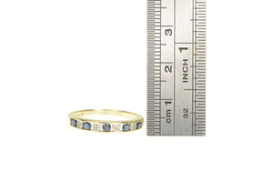 10K Sapphire Diamond Classic Wedding Band Ring Yellow Gold