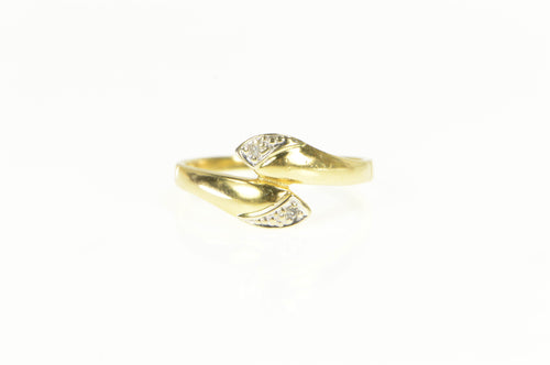 18K Diamond Classic Bypass Freeform Statement Ring Yellow Gold