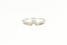 Load image into Gallery viewer, 14K Diamond Chevron Marquise Channel Wedding Ring White Gold