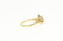 Load image into Gallery viewer, 14K Blue Topaz Amethyst Diamond Accent Bypass Ring Yellow Gold