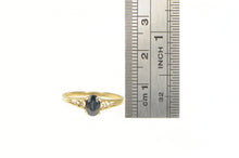 Load image into Gallery viewer, 10K Oval Natural Sapphire Scroll Design Ring Yellow Gold