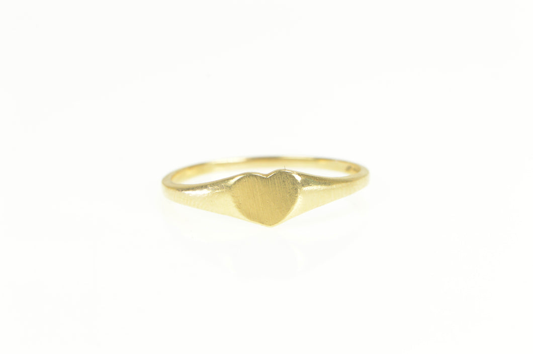 14K Retro Heart Engravable Love Symbol Ring Yellow Gold