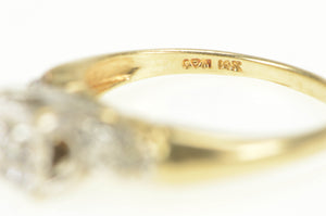 14K Three Stone Diamond Promise Engagement Ring Yellow Gold