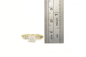 14K Three Stone Diamond Promise Engagement Ring Yellow Gold