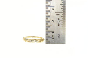 14K 1950's Two Tone Classic Wedding Band Ring Yellow Gold