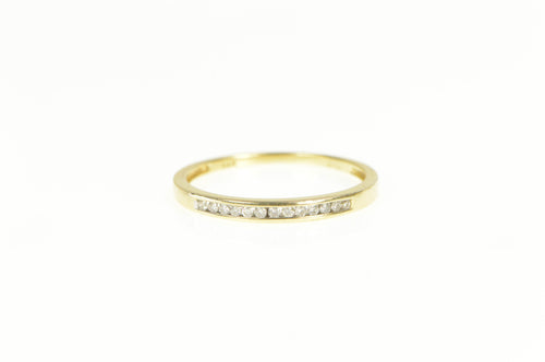 14K Classic Diamond Channel Wedding Band Ring Yellow Gold