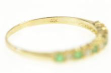 Load image into Gallery viewer, 14K Natural Emerald Diamond Wedding Band Ring Yellow Gold