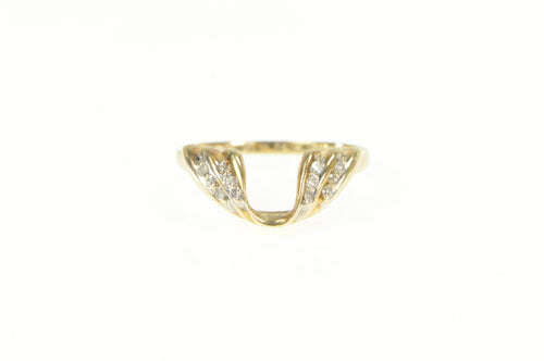 10K Diamond Curved Contour Wedding Band Ring Yellow Gold