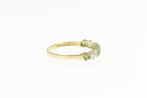 10K Emerald Diamond Simple Wedding Band Ring Yellow Gold