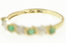 Load image into Gallery viewer, 10K Emerald Diamond Simple Wedding Band Ring Yellow Gold