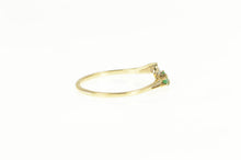 Load image into Gallery viewer, 14K Natural Emerald Diamond Accent Bypass Ring Yellow Gold