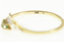 Load image into Gallery viewer, 14K Natural Emerald Diamond Accent Bypass Ring Yellow Gold