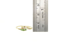 Load image into Gallery viewer, 14K Natural Emerald Diamond Accent Bypass Ring Yellow Gold