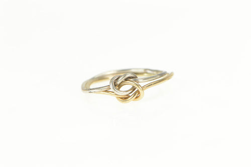 Sterling Silver Interlocking Knot Promise Symbol 14k Gold Ring