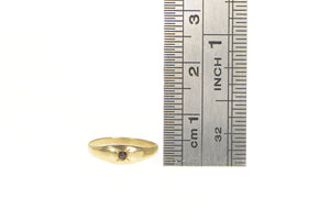 10K Garnet Rounded Child's Domed Baby Ring Yellow Gold