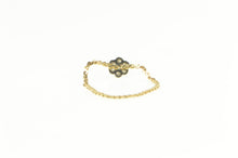 Load image into Gallery viewer, 14K Round Diamond Flower Cluster Chain Band Ring Yellow Gold