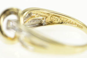 10K Two Tone Diamond Layered Look Freeform Ring Yellow Gold