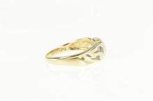 Load image into Gallery viewer, 10K Baguette Diamond Encrusted Bypass Ring Yellow Gold