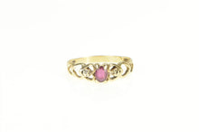 Load image into Gallery viewer, 10K Oval Natural Ruby Diamond Accent Heart Ring Yellow Gold