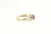 Load image into Gallery viewer, 10K Oval Natural Ruby Diamond Accent Heart Ring Yellow Gold