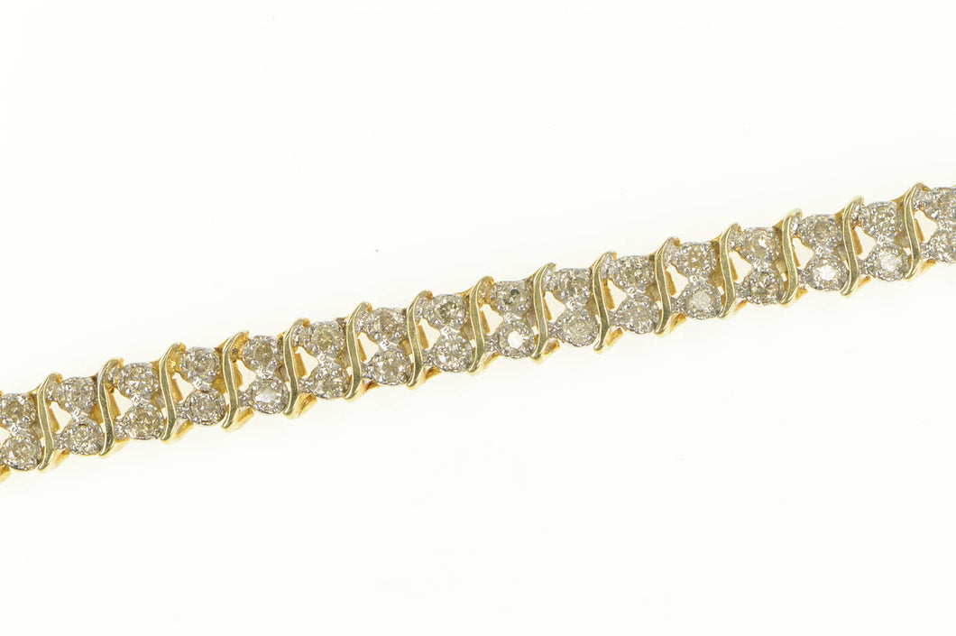 14K 2.00 Ctw Diamond Encrusted Link Tennis Bracelet 6.75