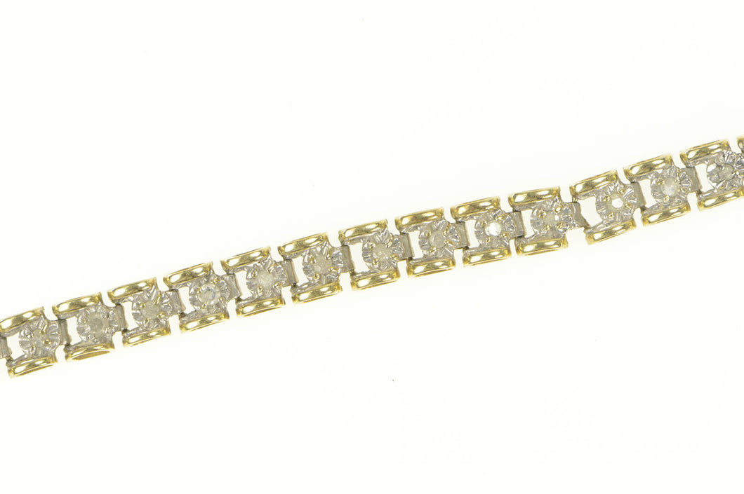 10K Diamond Classic Link Statement Tennis Bracelet 7.25