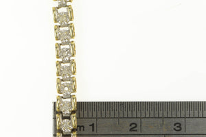 10K Diamond Classic Link Statement Tennis Bracelet 7.25" Yellow Gold