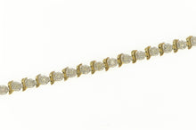 Load image into Gallery viewer, 10K 0.44 Ctw Diamond Wavy Link Classic Tennis Bracelet 6.75&quot; Yellow Gold