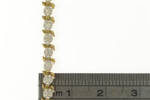10K 0.44 Ctw Diamond Wavy Link Classic Tennis Bracelet 6.75" Yellow Gold