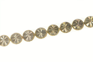 Sterling Silver Round Diamond Cut Pleated Design Chain Bracelet 7"
