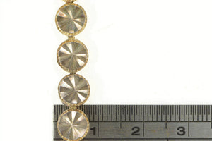 Sterling Silver Round Diamond Cut Pleated Design Chain Bracelet 7"