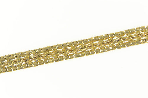 10K Retro Squared Rope Statement Chain Bracelet 7.25