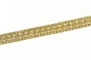 10K Retro Squared Rope Statement Chain Bracelet 7.25" Yellow Gold