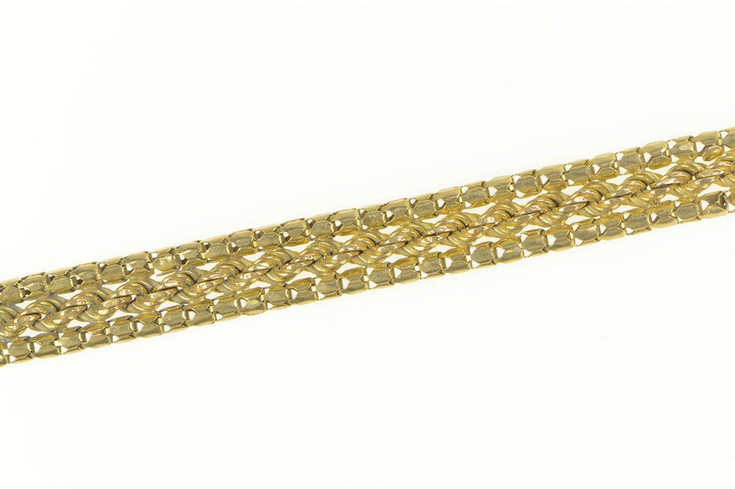 10K Retro Squared Rope Statement Chain Bracelet 7.25