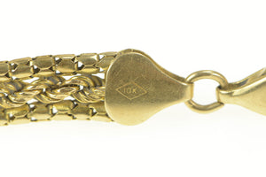 10K Retro Squared Rope Statement Chain Bracelet 7.25" Yellow Gold